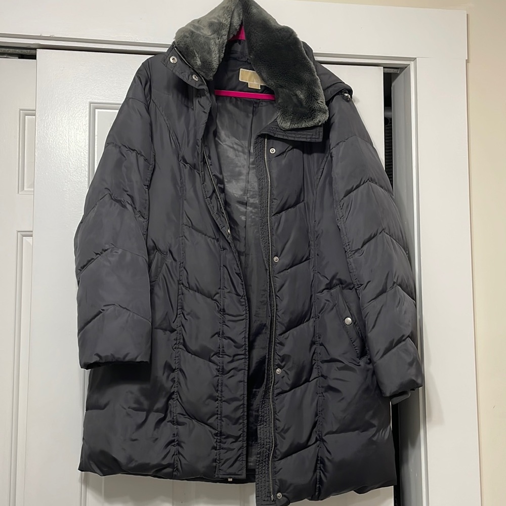 Dark gray Michael Kors winter coat size large so warm!!